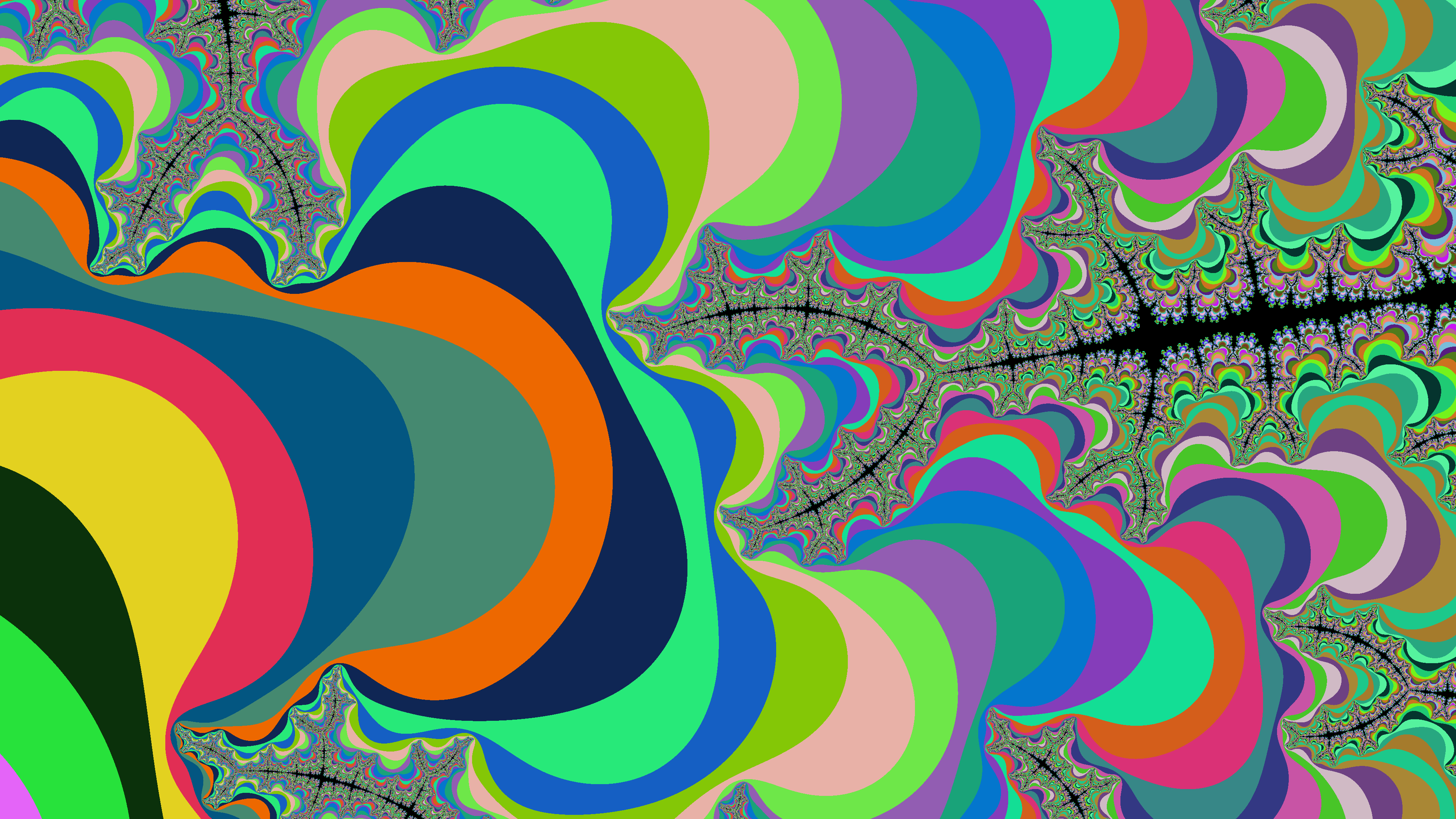 KOBrot Mandelbrot set drawn with a randomly generated colour map