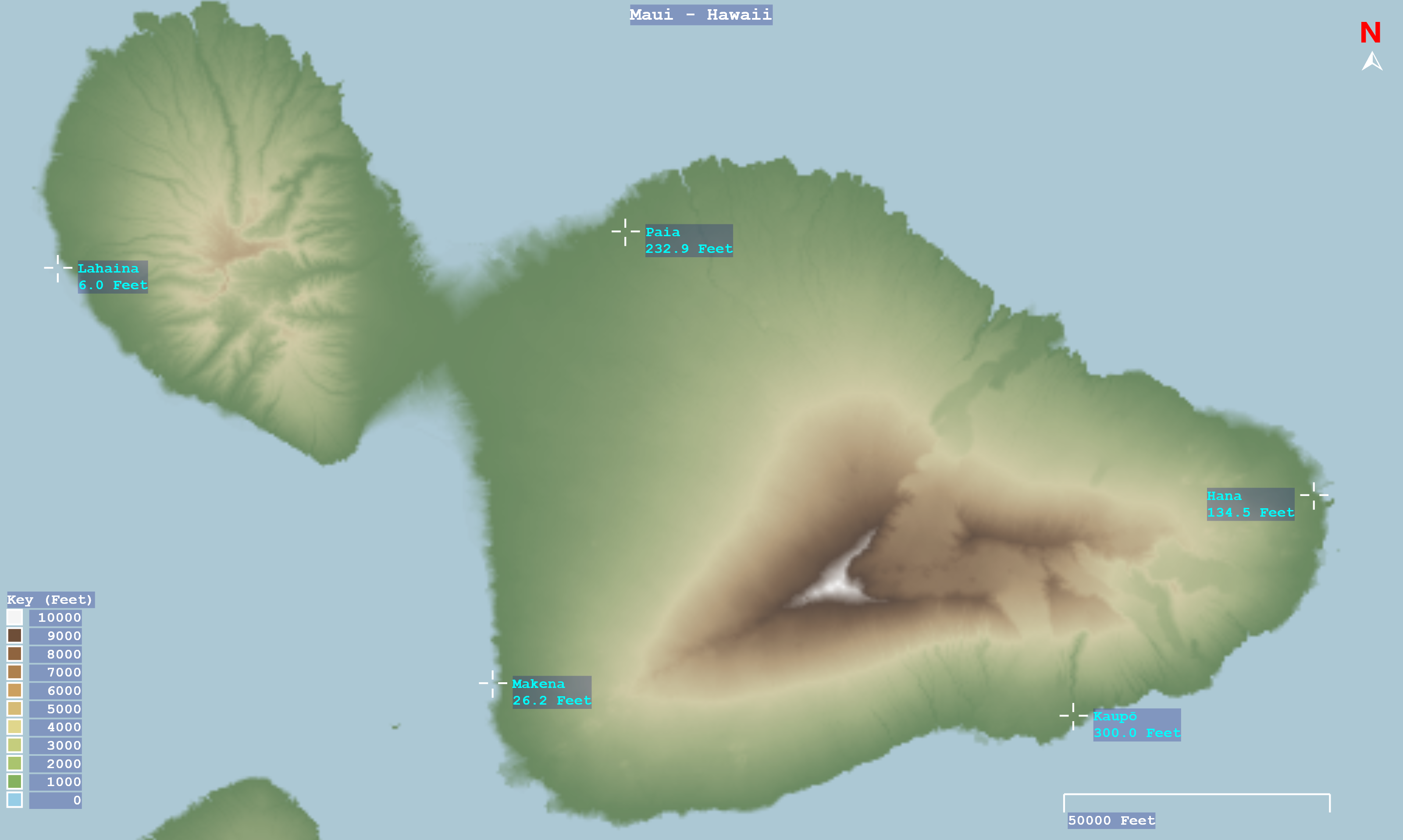 Gradient-shaded contour map