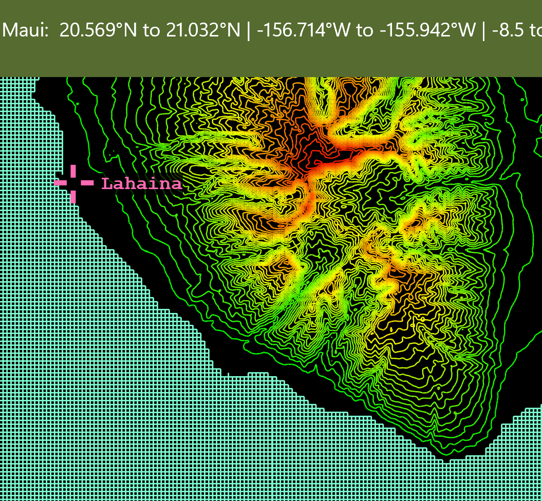 Lahaina shown on map