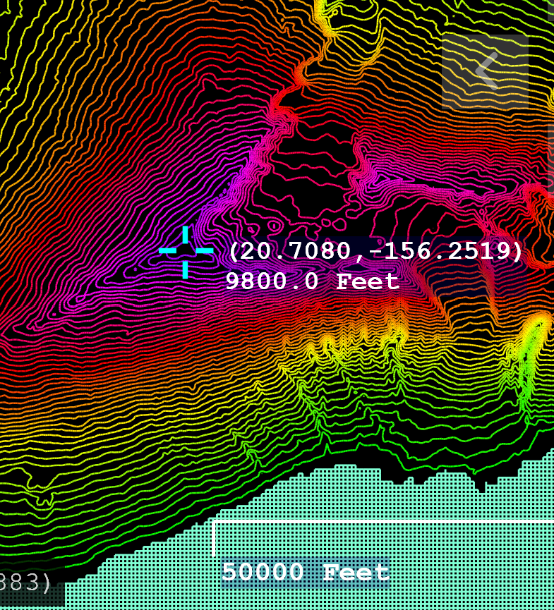 KOContour elevation marker on map