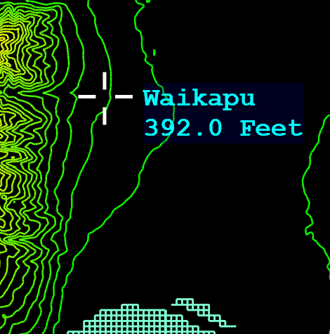 Waikapu shown on map with elevation